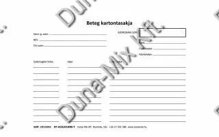 Betegfelvételi tasak 1